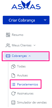 criar cobrança no asaas