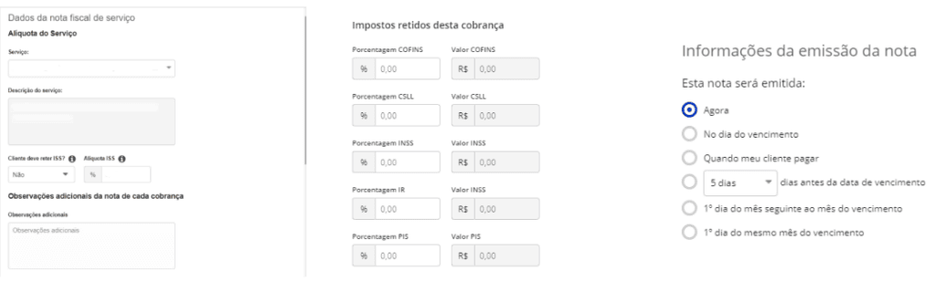 data de emissão de nota fiscal asaas