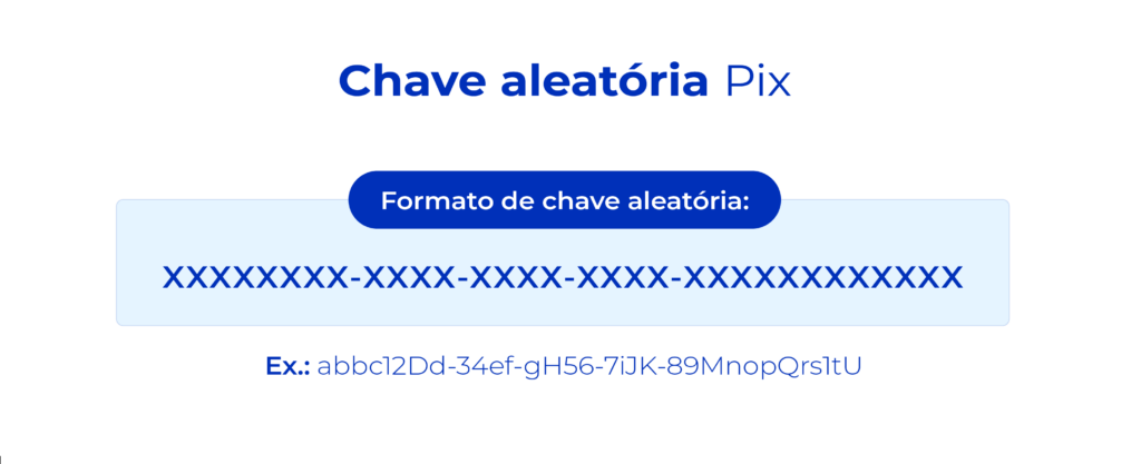 Exemplo de chave aleatória Pix